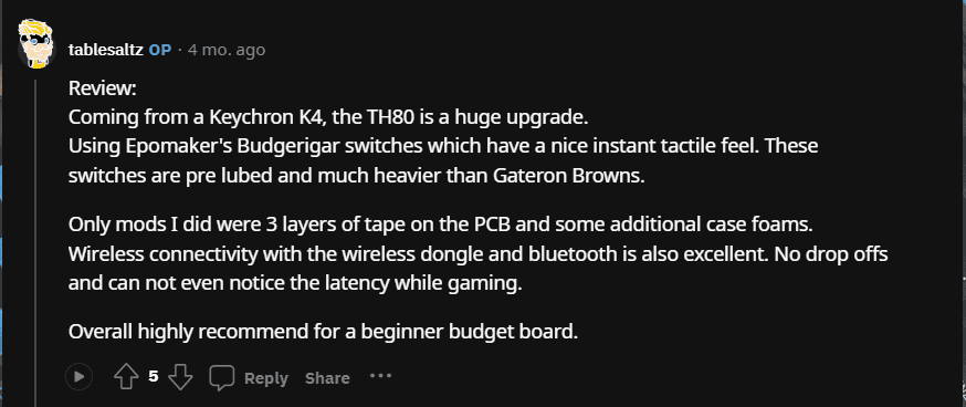 reddit user tablesaltz loves Epo Maker TH80 Pro